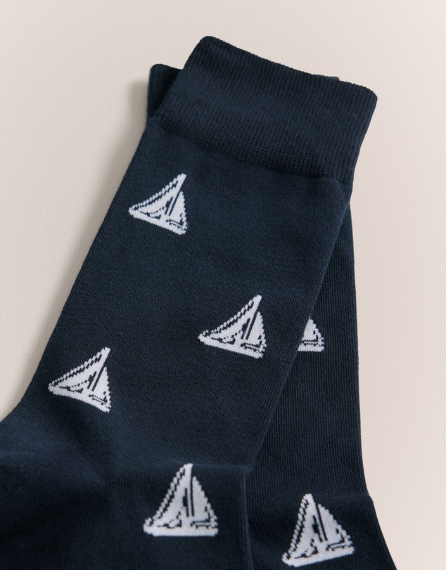 Trenery - Sail Boat Crew Sock in Night Sky