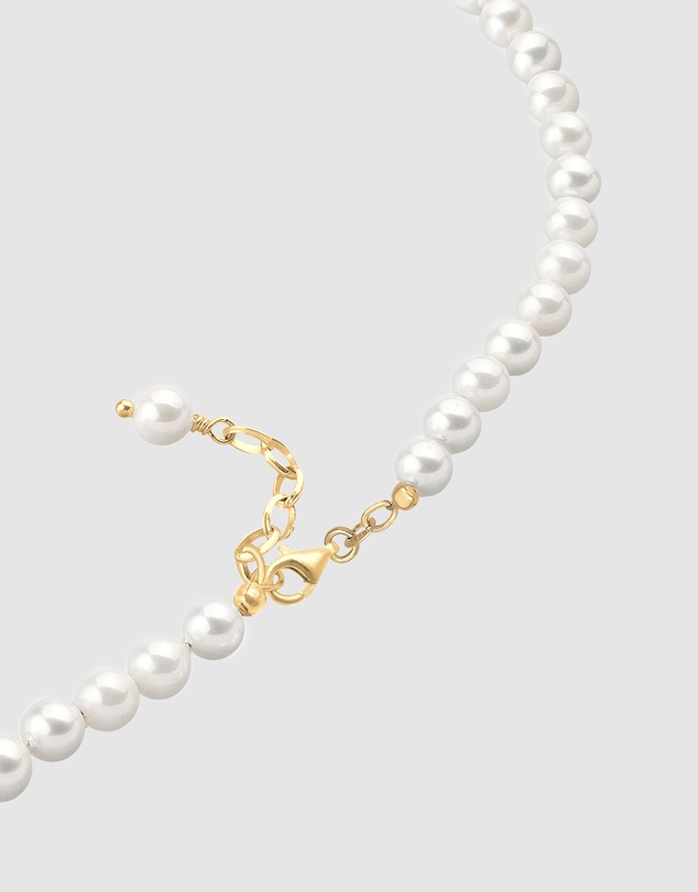 Elli Jewelry - Classic Shell Pearl Necklace in Gold-Plated 925 Silver