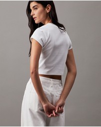 Calvin Klein Jeans - Slim Cropped Ribbed T-shirt