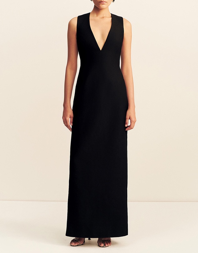 Shona Joy - Otis Plunged Fitted Maxi Dress