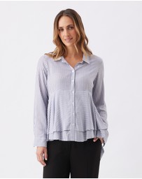 Ripe Maternity - Stripe Layered Peplum Shirt