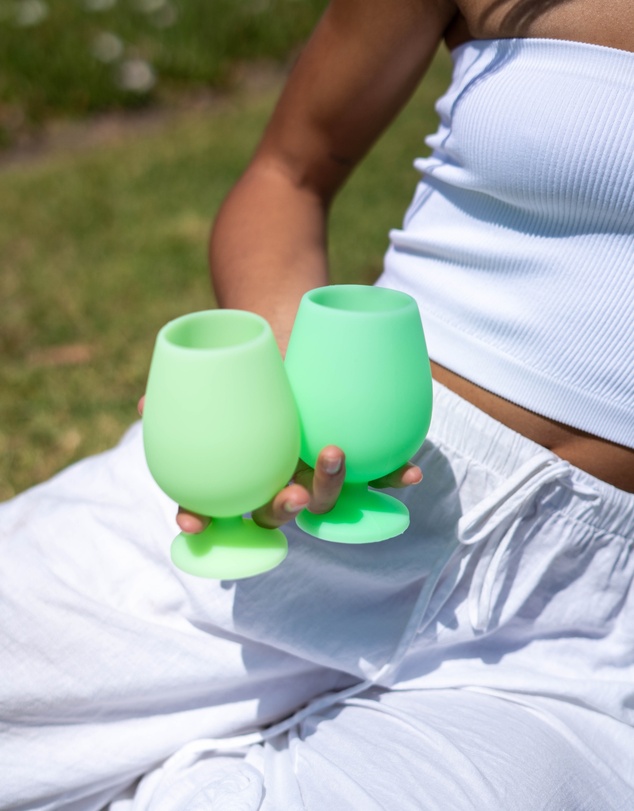 porter green - stemm | silicone unbreakable wine glasses