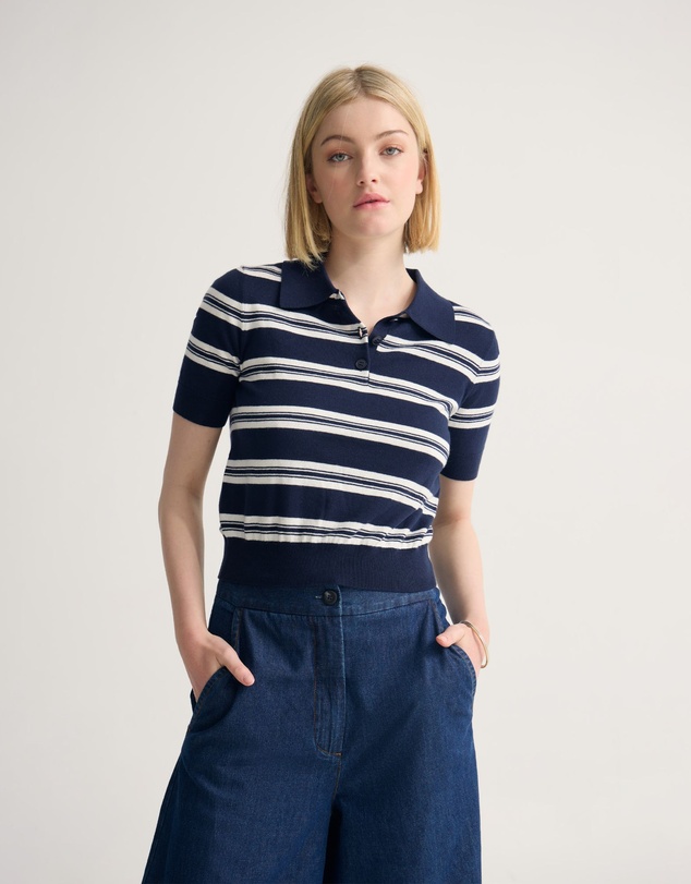 Oxford - Camille Knitted Polo Striped