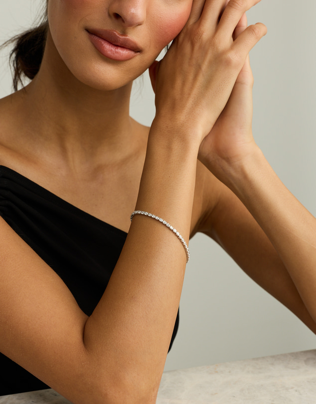 Michael Hill - 3.00 Carat TW Laboratory-Grown Oval Diamond Tennis Bracelet in Sterling Silver