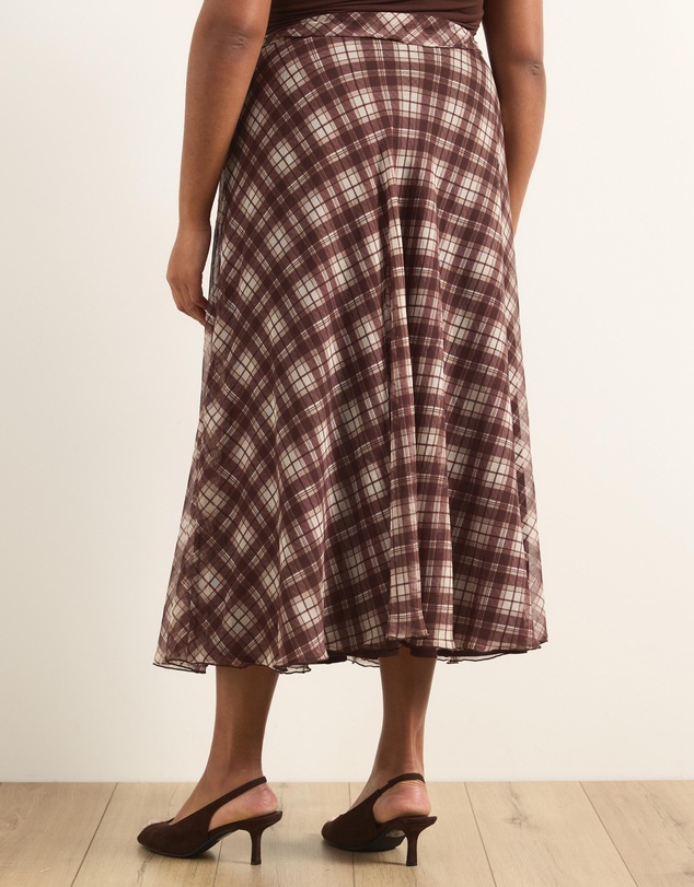 Atmos&Here Curvy - Rumi Checked Maxi Skirt