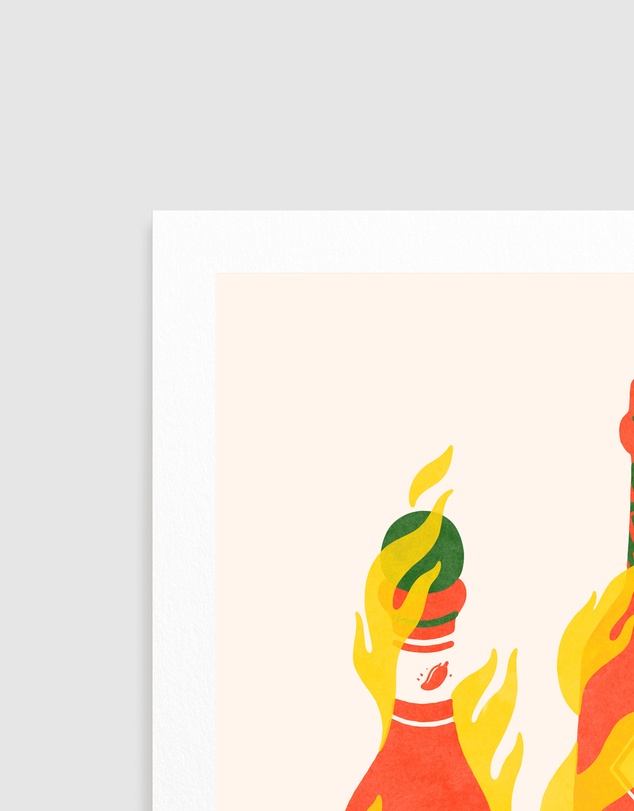 Olive et Oriel - Spicy Hot Sauces by Arte Koola Art Print