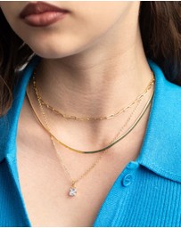 Lovisa - Gold Plated Cubic Zirconia Chain Necklace