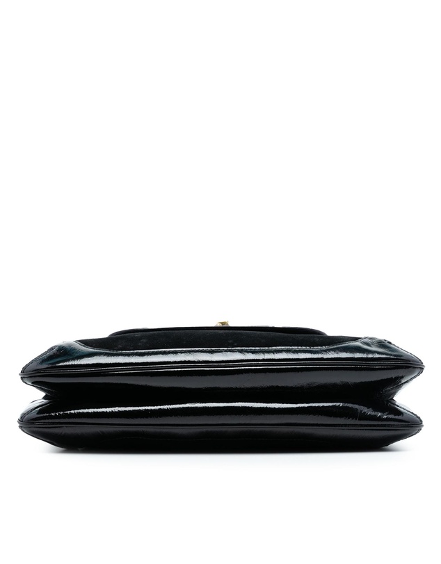 Pre-Loved by Azura Reborn - Pre-Loved Suede and Patent Peggy Bamboo Top Handle Bag