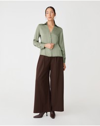 Forcast - Lila V-neck Satin Blouse