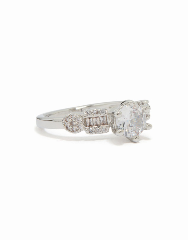 Lovisa - Silver Cubic Zirconia Small Round Ring