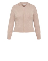 City Chic - Kayla Hooded Zip Through Knit Cardigan
