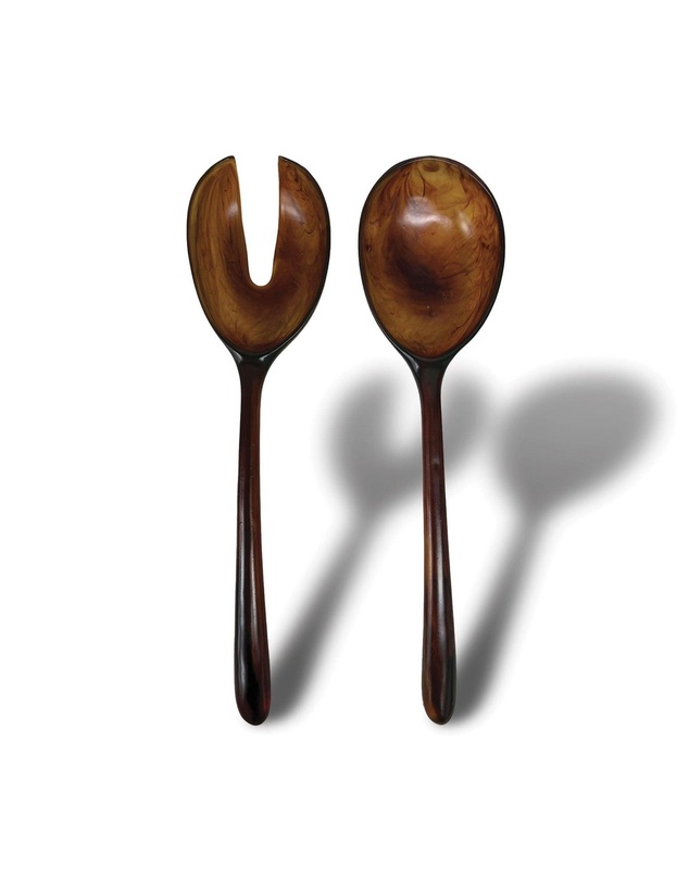 Urban Attitude - Urban Attitude LILA Large Paired Servers Length 30cm, Width 7.5cm (Spoon) - Dark Cocoa