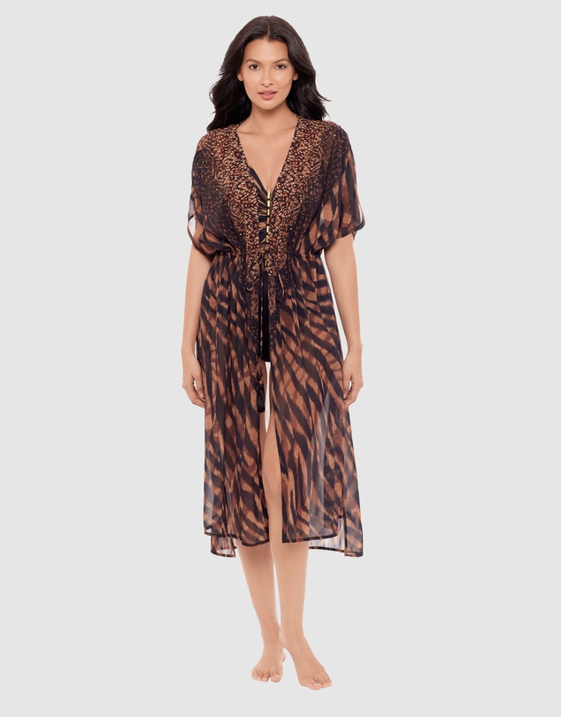 Miraclesuit Swimwear  - Raya de Safari Sheer Beach Cover Up Kimono