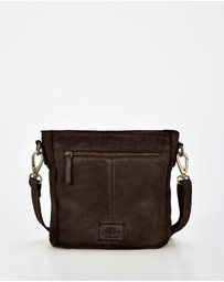 Cobb & Co - Mawson Washed Leather Multiple Pocket Crossbody