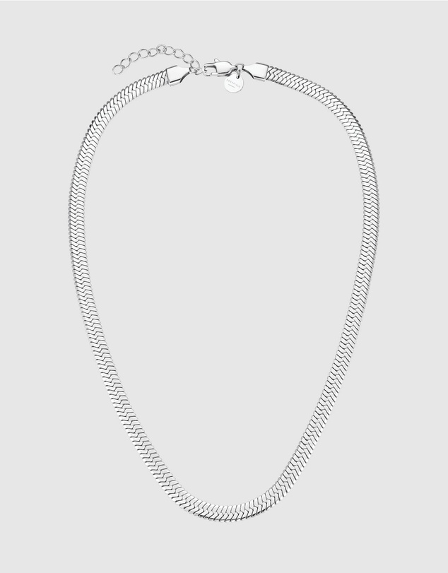 Rosefield - Large Snake Silver-Tone Necklace