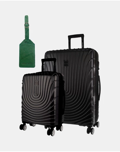 Pierre Cardin - Pierre Cardin Palais Hard Shell Medium and Cabin 2-Piece Set + Luggage Tag