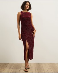 Atmos&Here - Celina Burnout Mesh Midi Dress