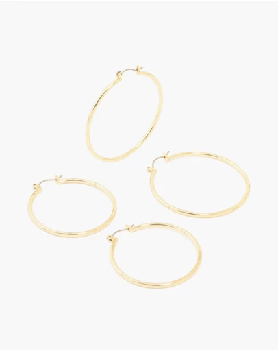 Lovisa - Gold Plated Large Thin Hoop Earrings 2-Pack