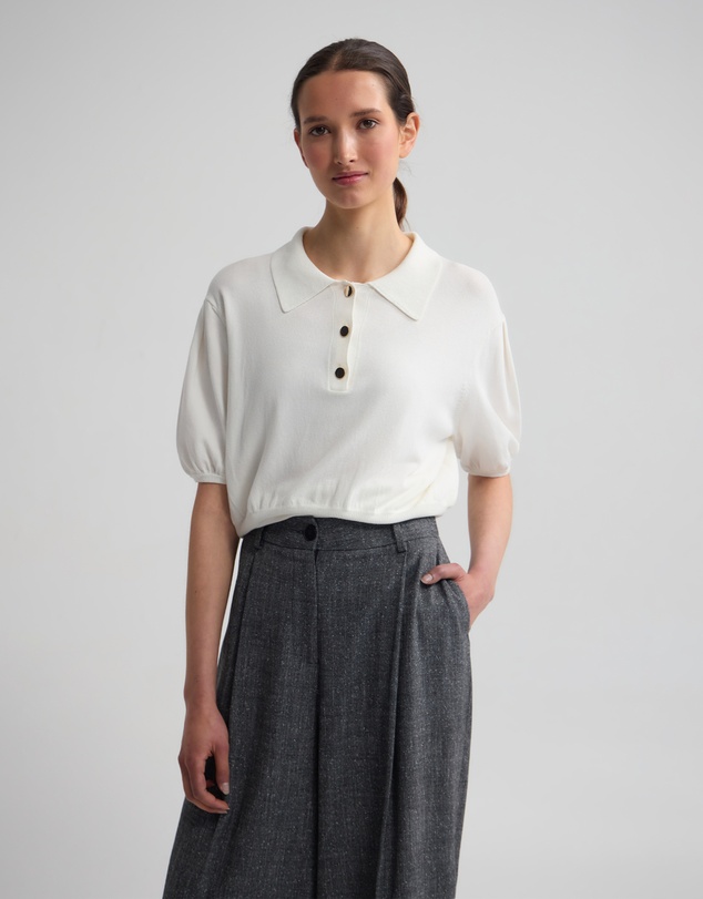 Oxford - Rose Polo Knitted Top