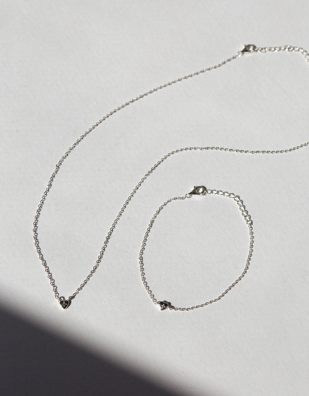 SAINT VALENTINE - The Mini Heart Duo Set - Silver