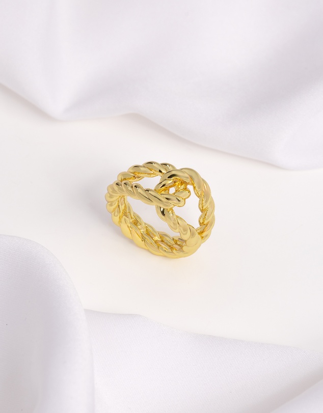 Wanderlust + Co - Ribbed Knot Gold Ring