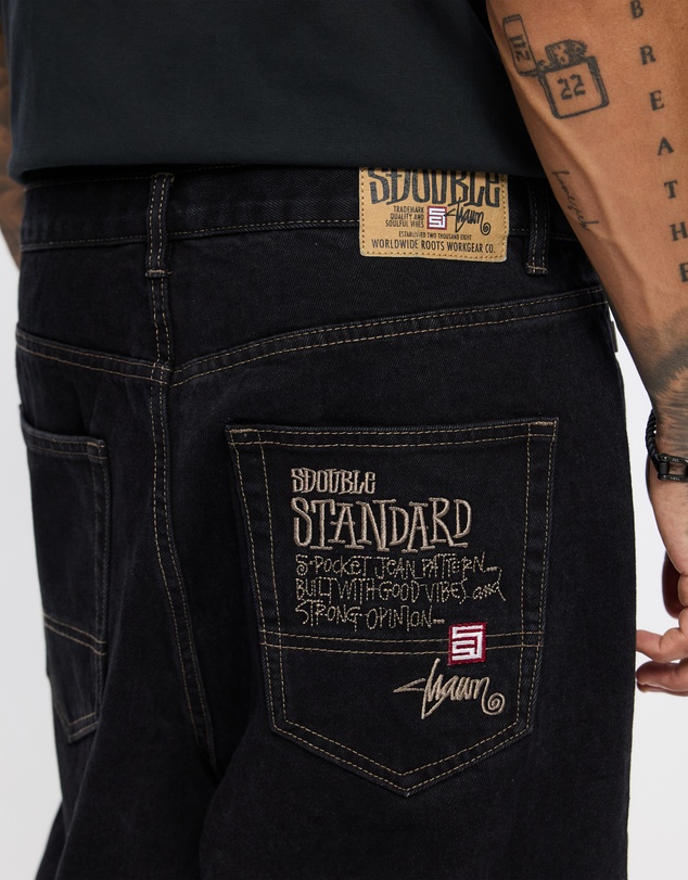 S Double - Embroidered 5 Pocket Shorts
