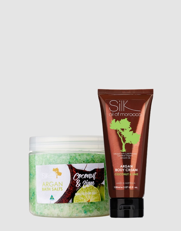 Silk Oil of Morocco - Argan Coconut & Lime Silky Smooth Skin - Value Pack