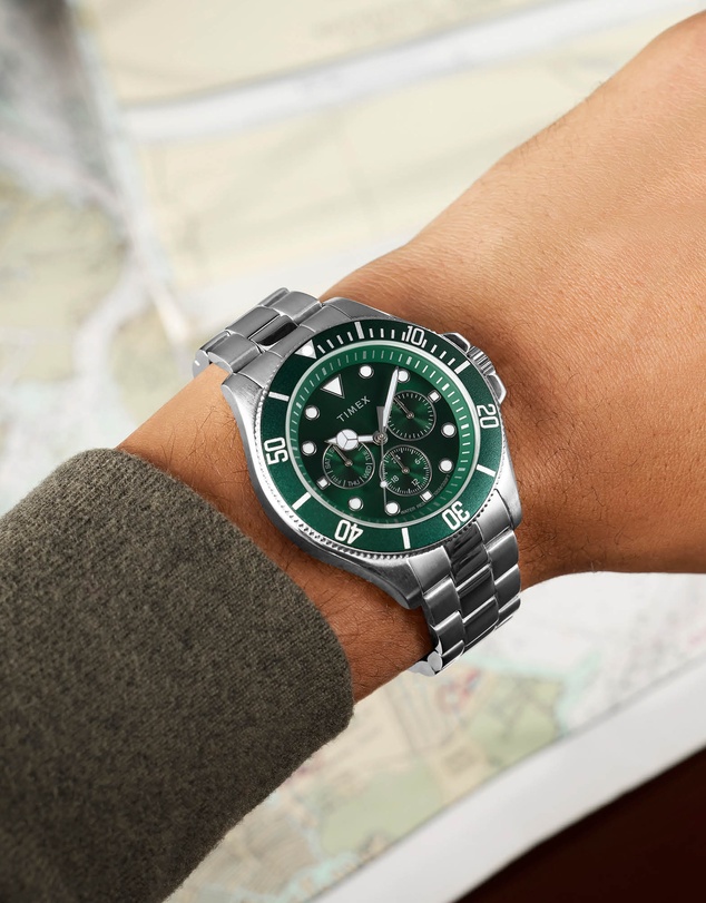 TIMEX - Harborside Coast Multifunction 43mm Stainless Steel Bracelet Watch