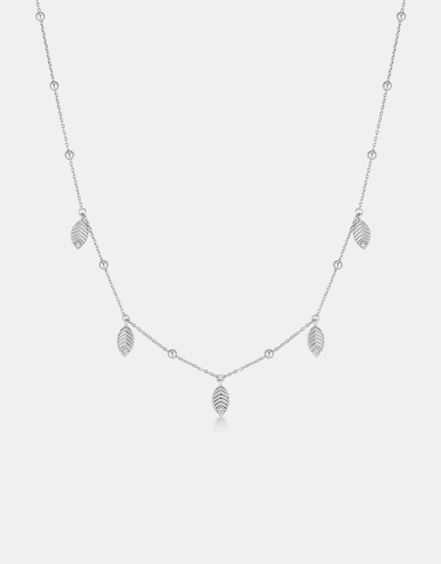 Ania Haie - Silver Leaf Station Necklace
