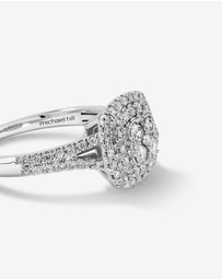 Michael Hill - 0.65 Carat TW Cushion Cluster Halo Diamond Ring in 10kt White Gold
