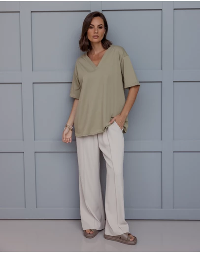 ALEXANDRA - Pentagon Pants Stone