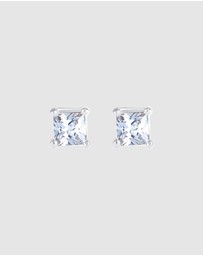 Kuzzoi - ICONIC EXCLUSIVE - Earrings Square Basic With Zirconia in 925 Sterling Silver