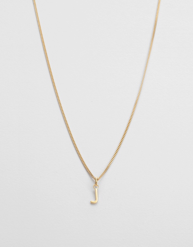 Kirstin Ash - J Outline Initial Necklace