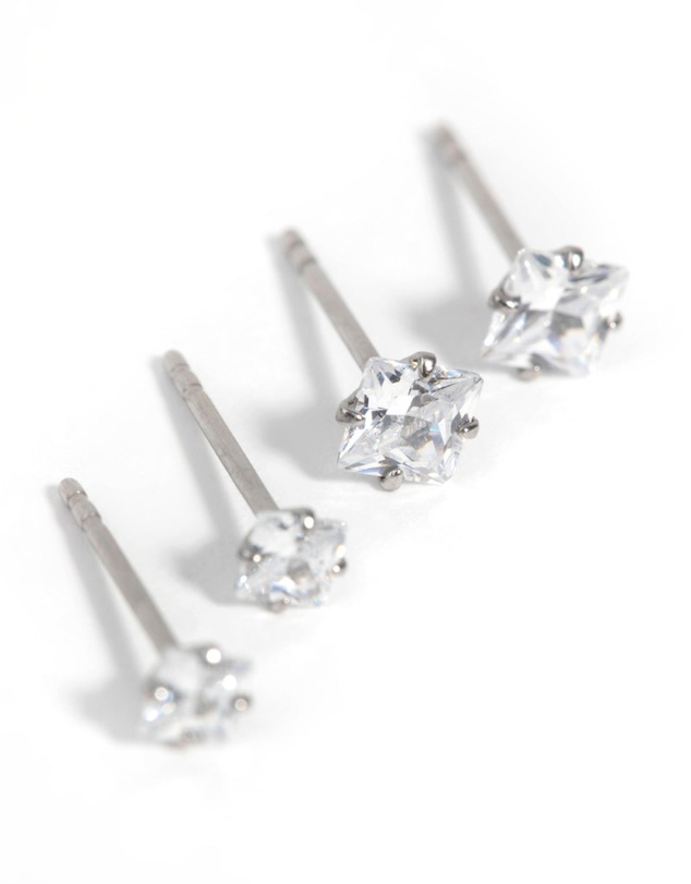 Lovisa - Surgical Steel Square Stud Earring Set