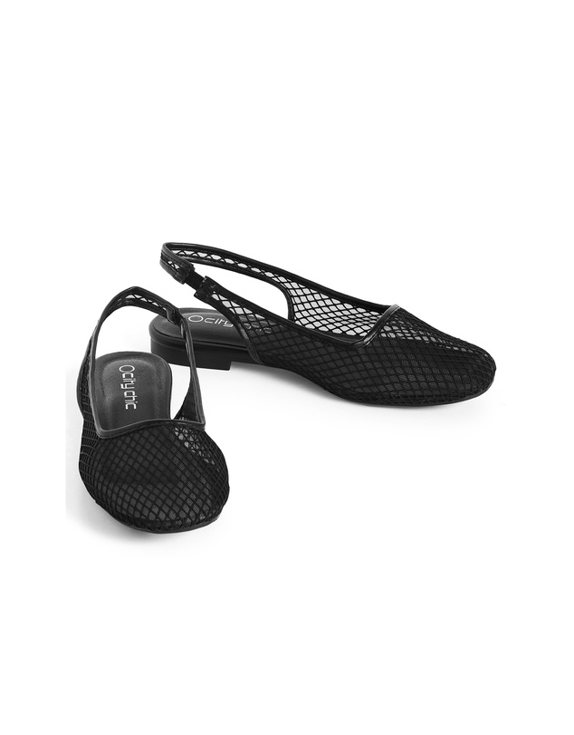 City Chic - WIDE FIT Bianca Mesh Slingback Flat