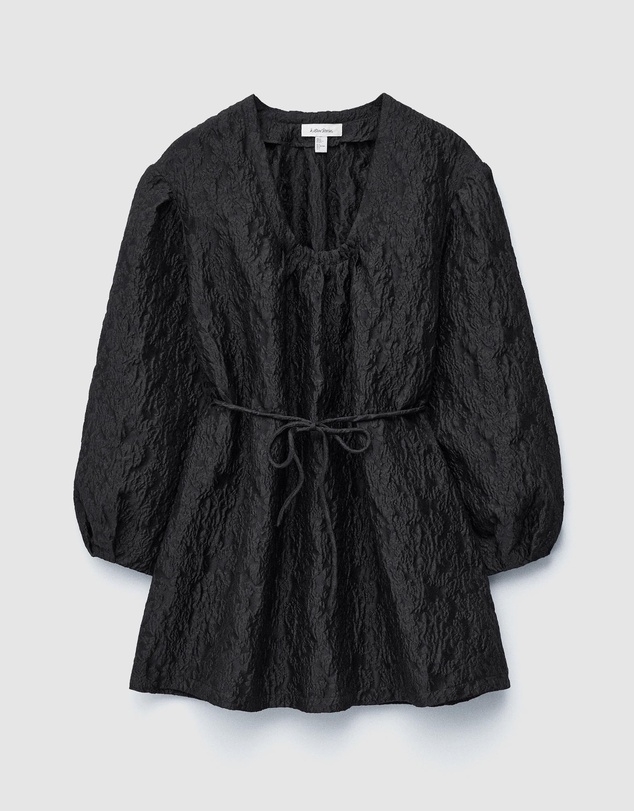& Other Stories - Tie-Front Jacquard Mini Dress