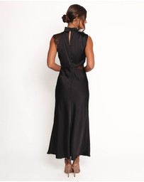 Petal & Pup - Anabelle Halter Neck Lace Maxi Dress - Black
