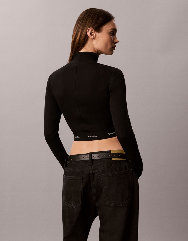 Calvin Klein Jeans - Baby Rib Crop Logo Neck Top