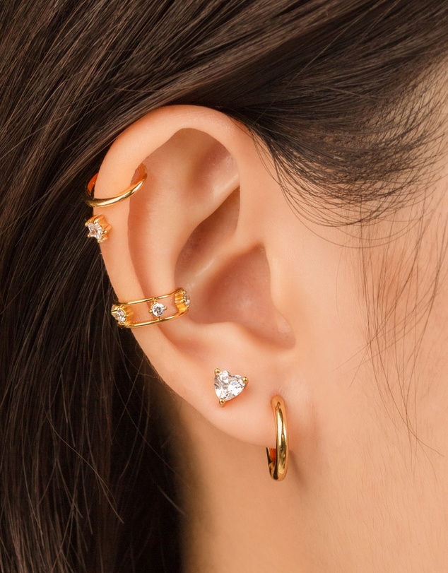 Wanderlust + Co - Pave Gold 9mm Ear Cuff