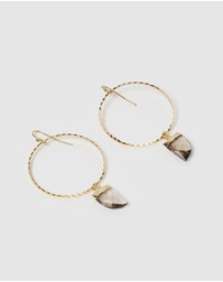 Miz Casa and Co - Stone Charm Hoop Earrings