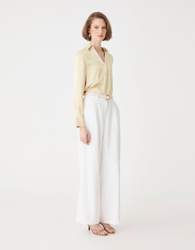 Forcast - Lila V-neck Satin Blouse