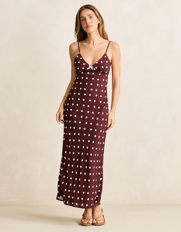 Rhythm - Polka Dot Bias Midi Dress - Iconic Exclusive