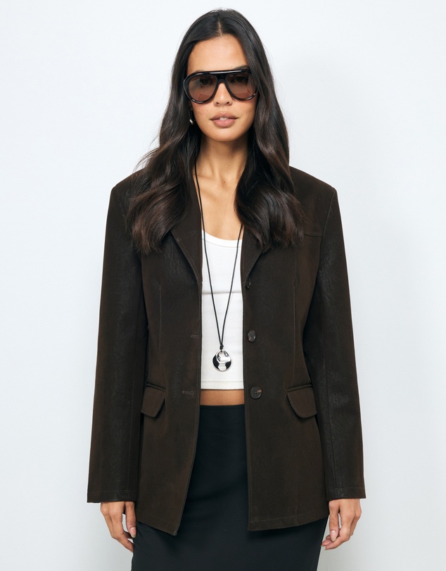 AERE - Drea Suede Look Blazer