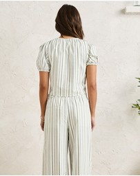 Rhythm - Mallorca Stripe Billow Sleeves Top