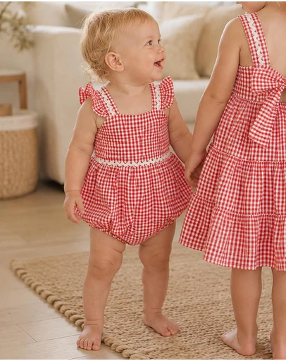 Bebe by Minihaha - Festive Gingham Bodysuit - Babies