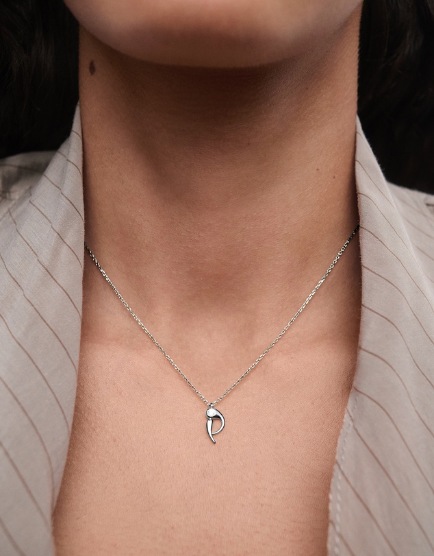 PDPAOLA - Initial 2026 P Silver Pendant Necklace