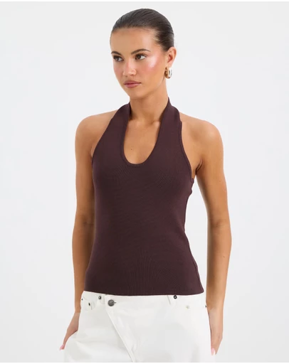 Calli - Jamie Sculpt Knit Halter Top