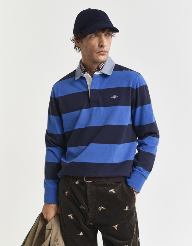 Gant - Chambray Collar Striped Heavy Rugger