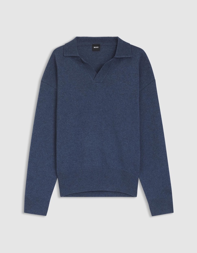 BOSS - Virgin-Wool Sweater With Johnny Collar