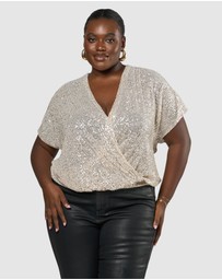 Pink Dusk by Curve Project - Flashy Sequin Top